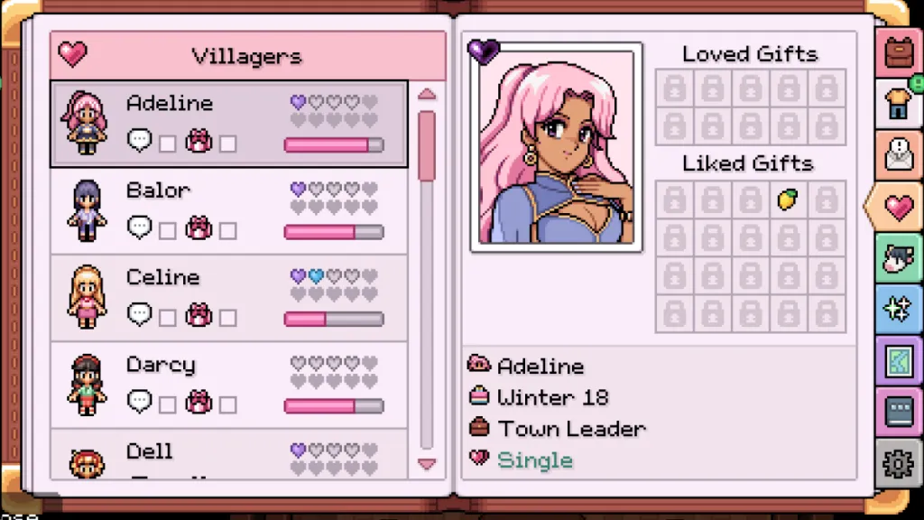 An image showing romance option Adeline in Fields of Mistria