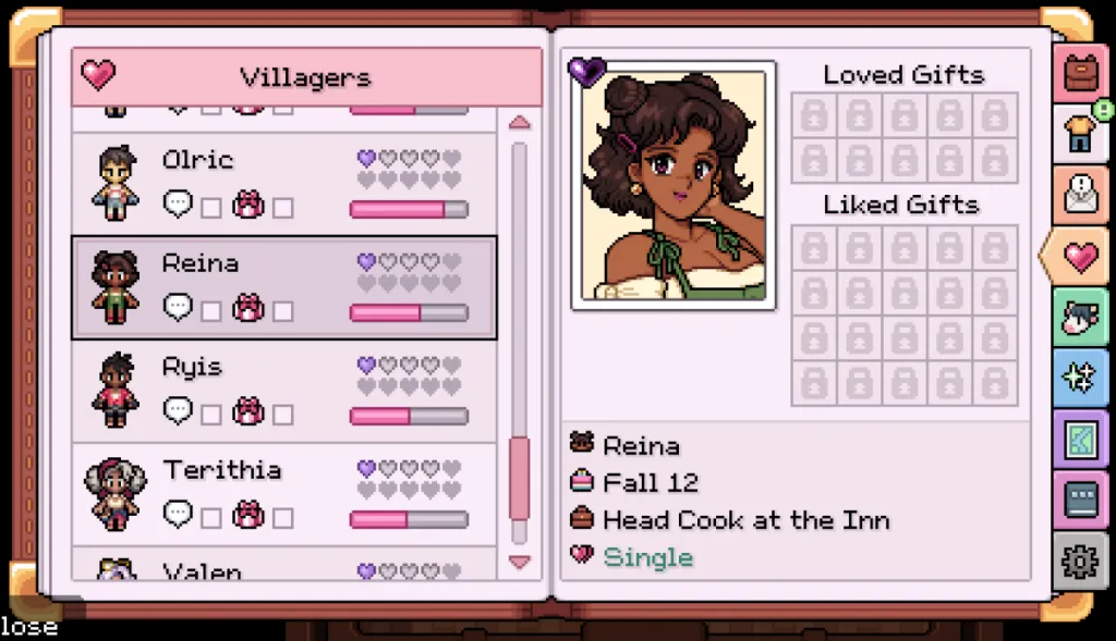 An image showing romance option Reina in Fields of Mistria