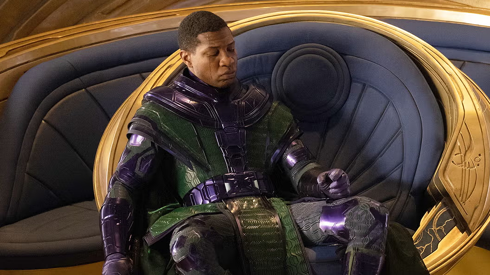 Kang sitting on his throne in Ant-Man and the Wasp: Quantumania