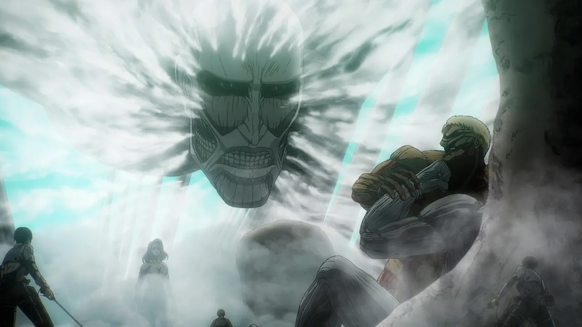 Attack on Titan titans doing battle in finale