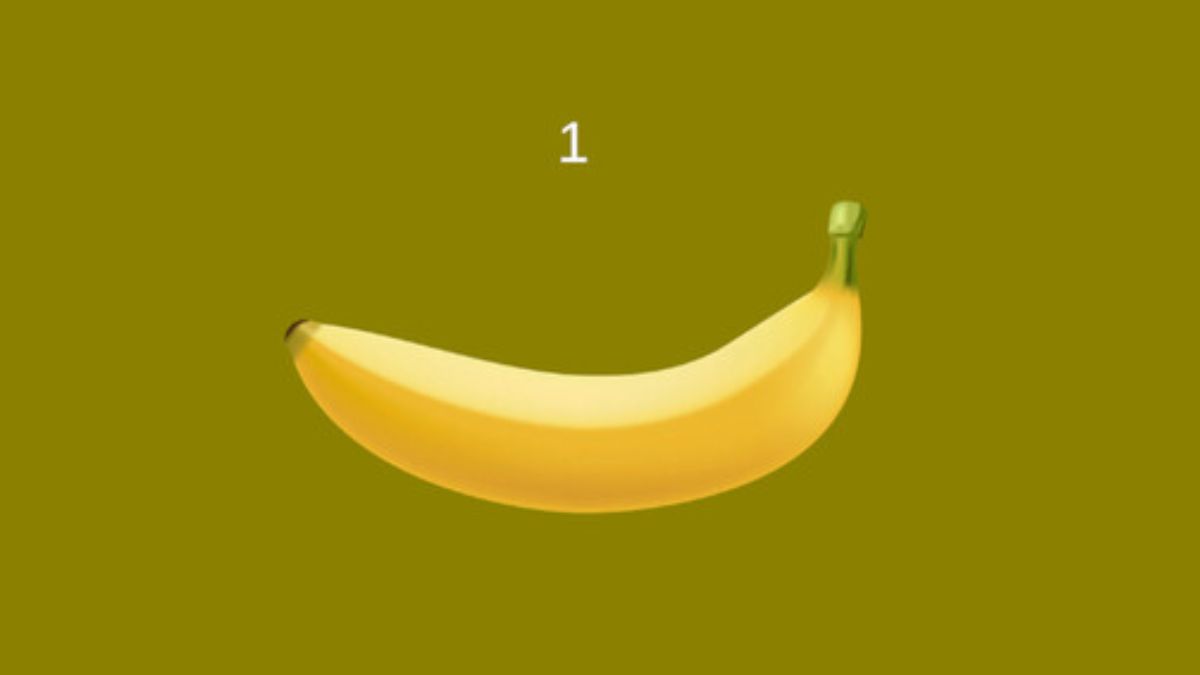 Image of a giant banana with the number 1 above it from the game Banana