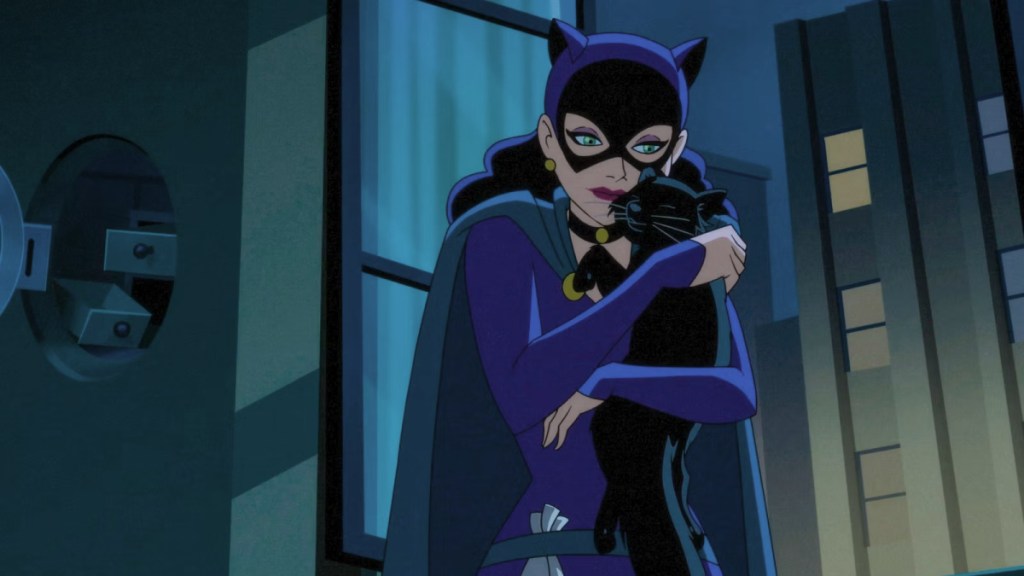 Catwoman holding a cat in Batman: Caped Crusader Season 1