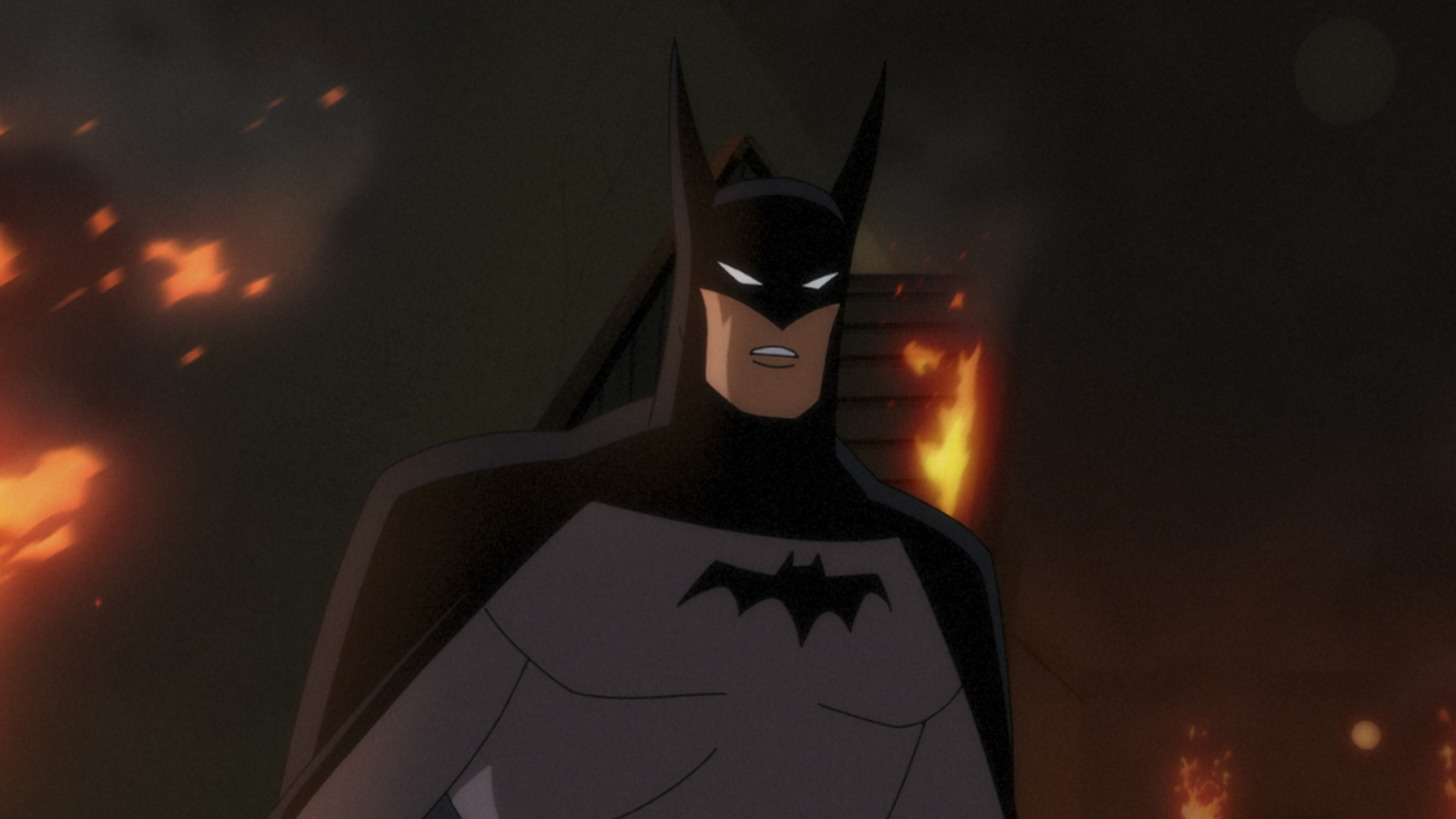 Batman in a burning building in Batman: Caped Crusader Season 1