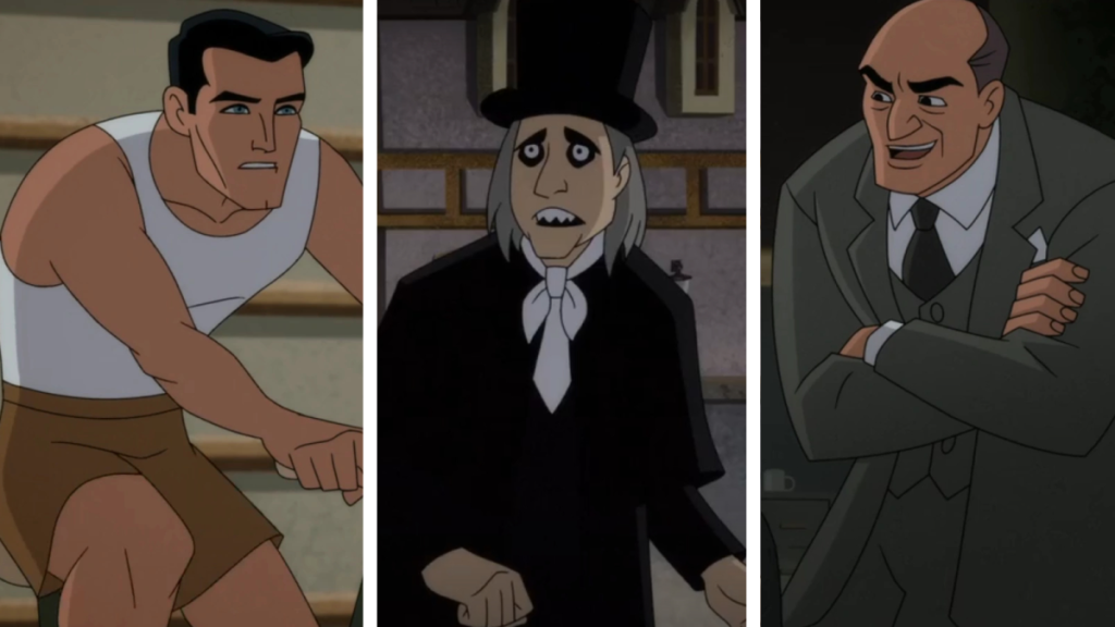 Yuri Lowenthal's three voice over characters, Daryl Manning, the Stand-In, and Eric Cohen, in Batman: Caped Crusader