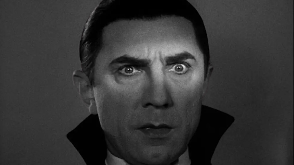 Bela Lugosi in Dracula (1931), staring at someone with light on his eyes