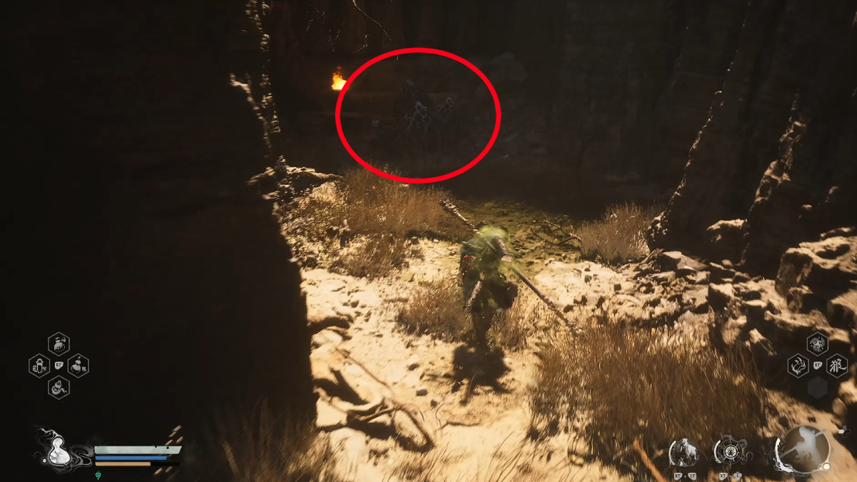 Man in Stone's location in Black Myth: Wukong.