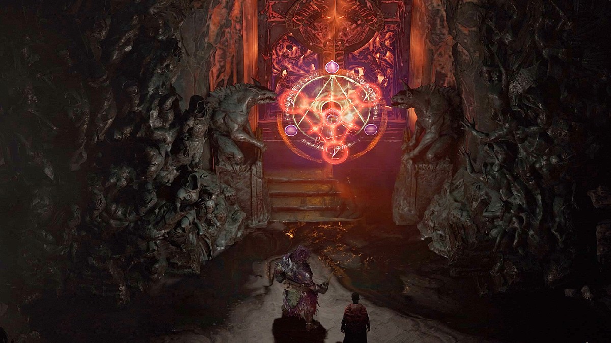 The Burning Hells entrance in Diablo 4.