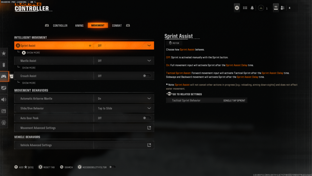 Settings in Black Ops 6 as part of an article about how to turn off Omnidirectional movement. 