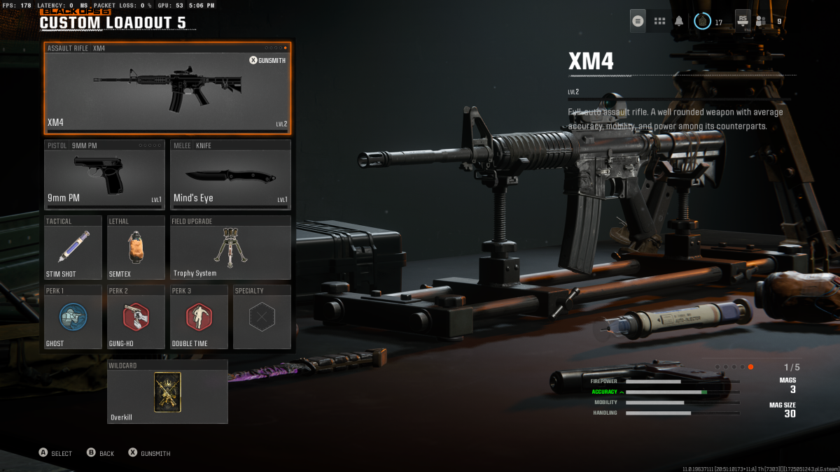 The XM4 loadout in BO6.