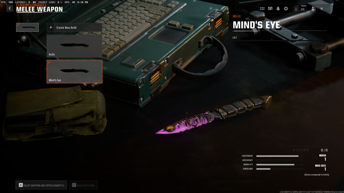 The Knife melee weapon in BO6.