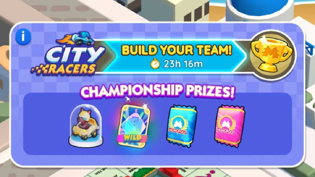 The Championship Prizes available in Monopoly GO during the City Racers event