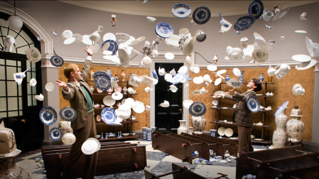 The plate-throwing scene in Cloud Atlas