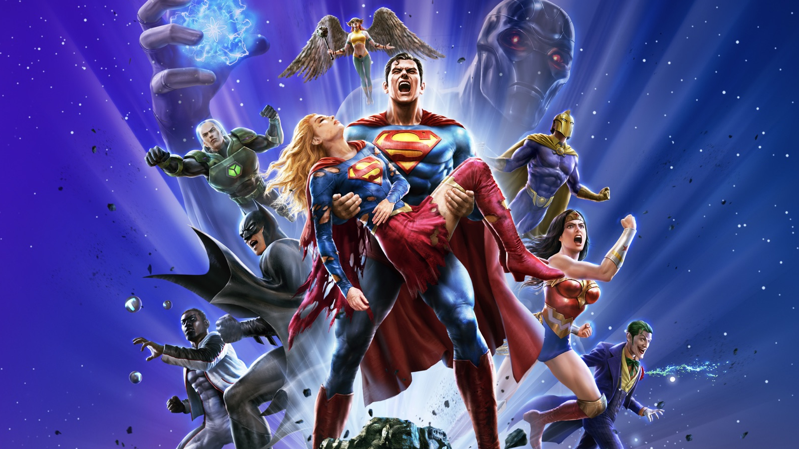 Cropped key art for Crisis on Infinite Earths – Part Three featuring the core cast