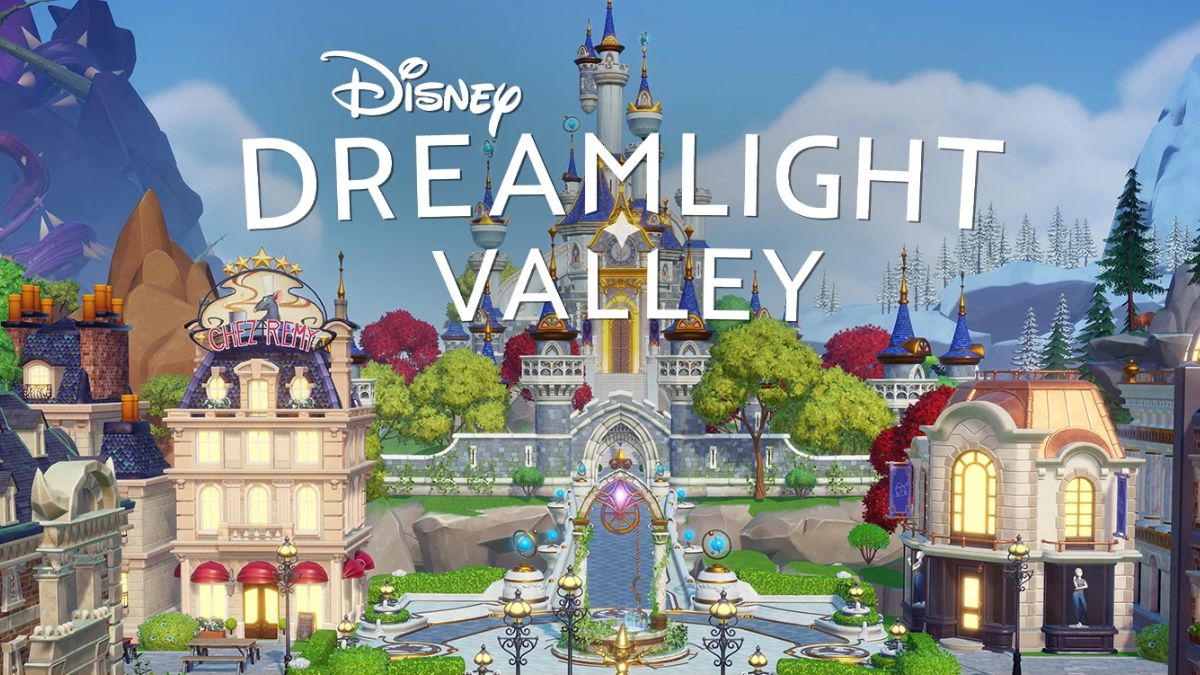 Image of the valley from Disney Dreamlight Valley, with the logo prominently featured