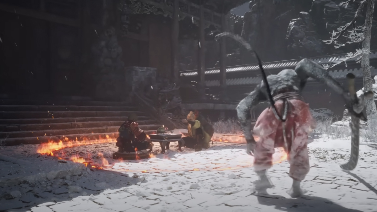 Enemy creeps up on characters in Black Myth Wukong