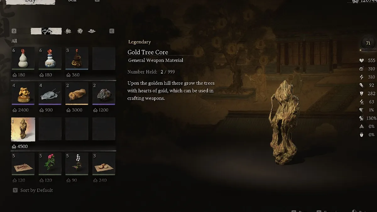 Gold Tree Core item in Black Myth: Wukong.