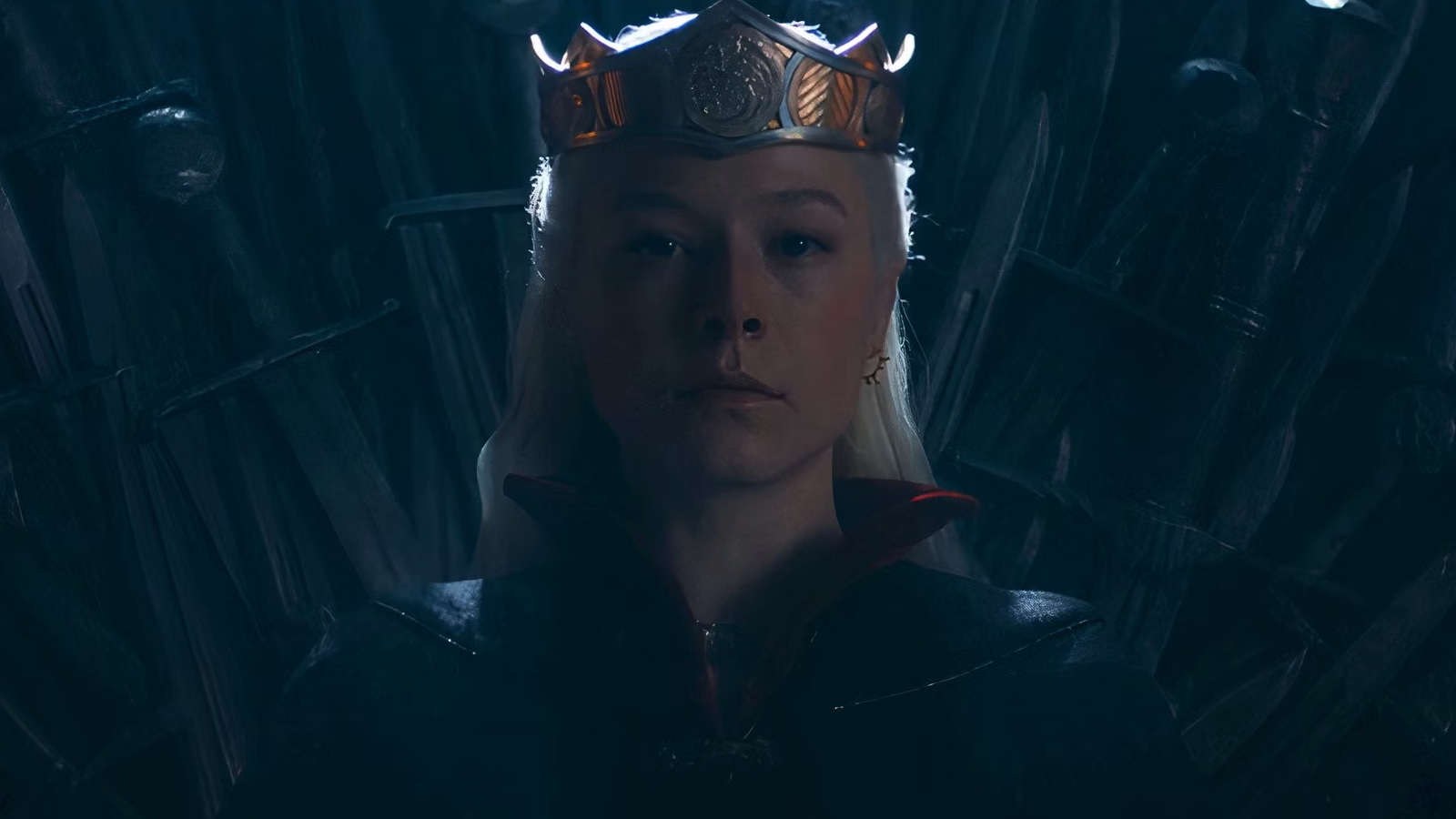 Rhaenyra Targaryen on the Iron Throne in House of the Dragon Season 2, Episode 8