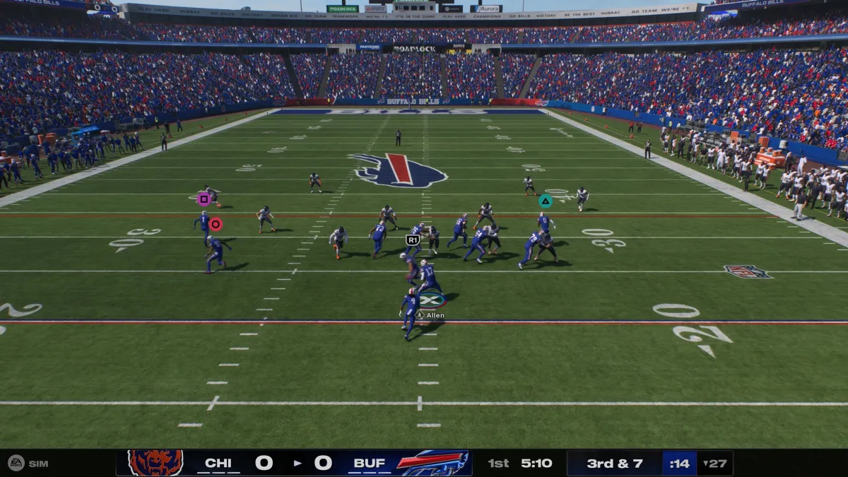 The Bills running an RPO in Madden NFL 25.