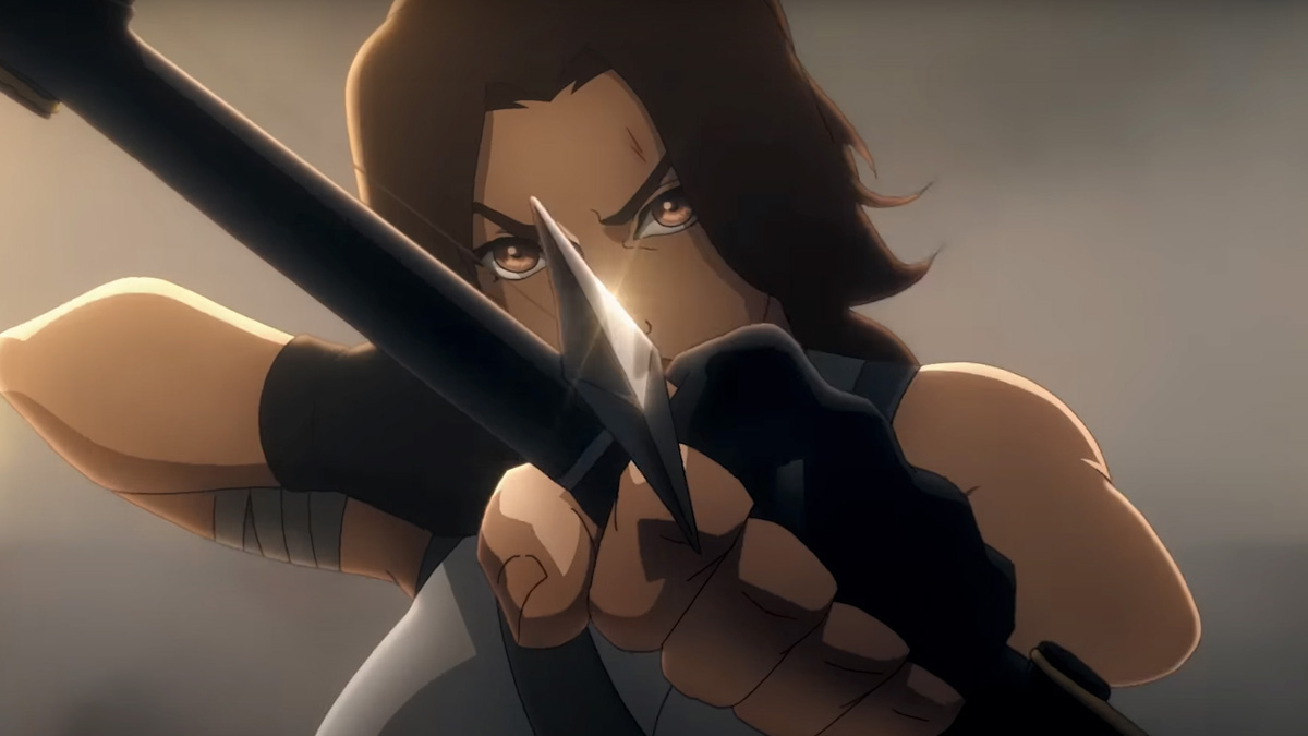 Lara Croft with bow in Tomb Raider anime