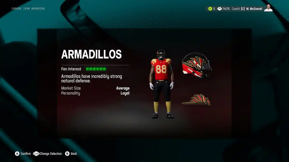 The Armadillos as part of an article about relocations options in Madden NFL 25.