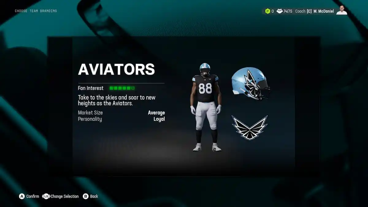 The Aviators as part of an article about relocations options in Madden NFL 25.