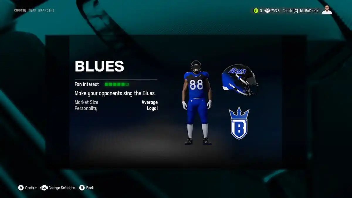 The Blues as part of an article about relocations options in Madden NFL 25.