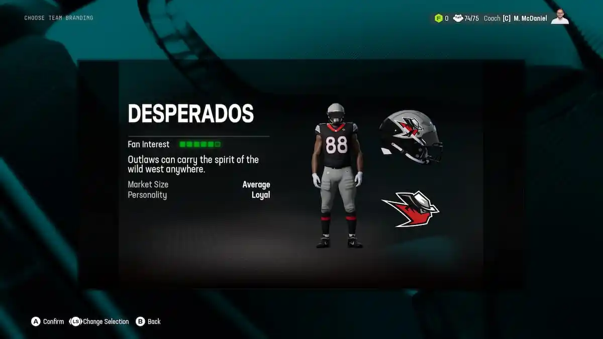 The Desperados as part of an article about relocations options in Madden NFL 25.