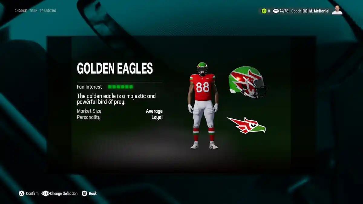 The Golden Eagles as part of an article about relocations options in Madden NFL 25.