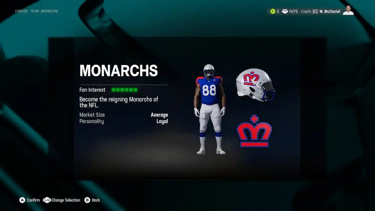 The Monarchs as part of an article about relocations options in Madden NFL 25.