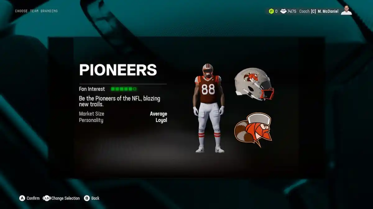 The Pioneers as part of an article about relocations options in Madden NFL 25.