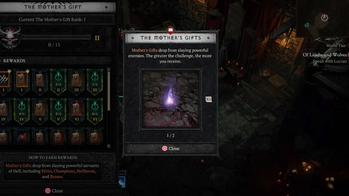 Mother's Blessing Ranks in Diablo 4.