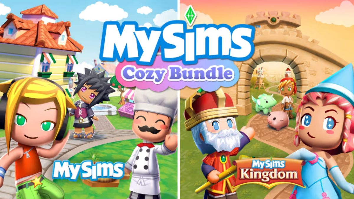 MySims Cozy Bundle cover art featuring characters from the game MySims and MySims Kingdom