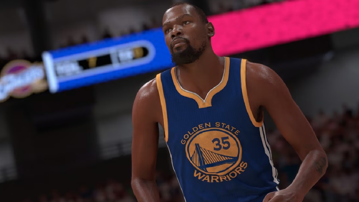 A photo showing a player on the Golden State Warriors in NBA 2K25 in an article detailing the updates to MyTEAM