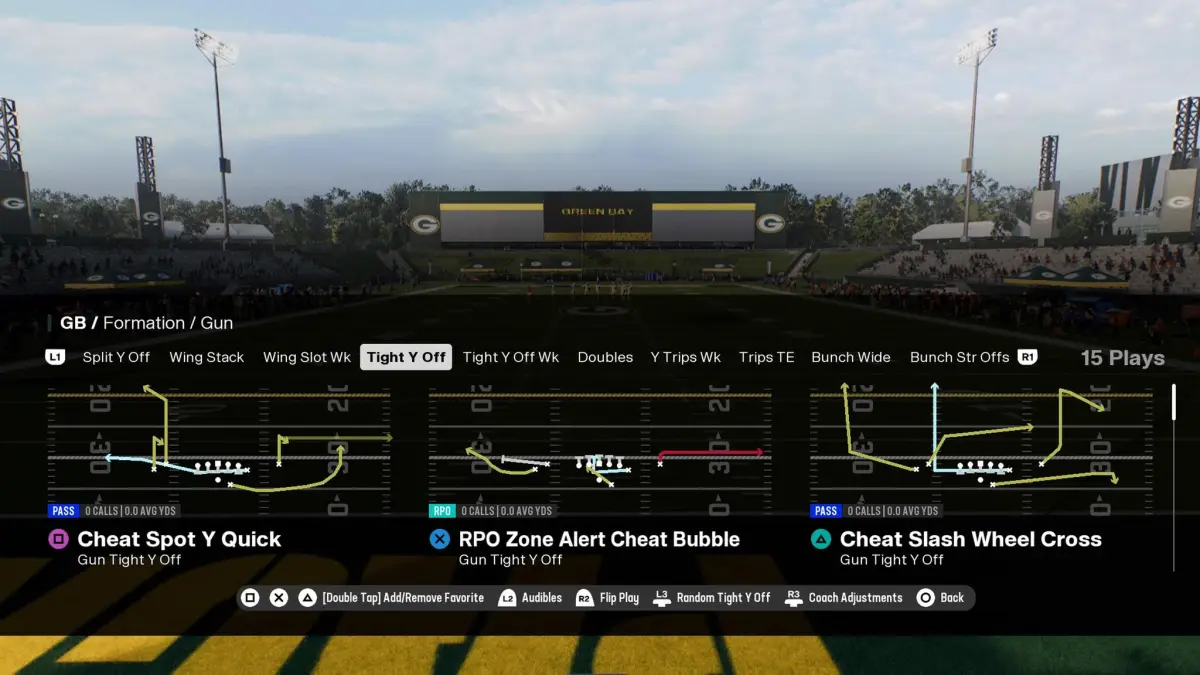 The packers' plays as part of the best offensive playbook in Madden 25.