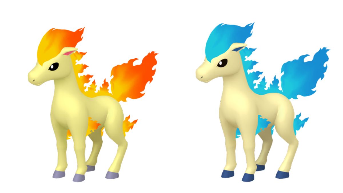 Ponyta vs Shiny Ponyta Side by Side