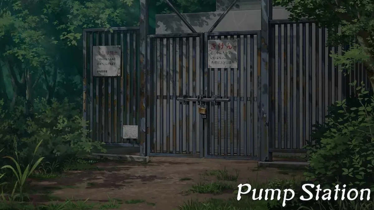 The title card for the Pump Station in Emio: The Smiling Man