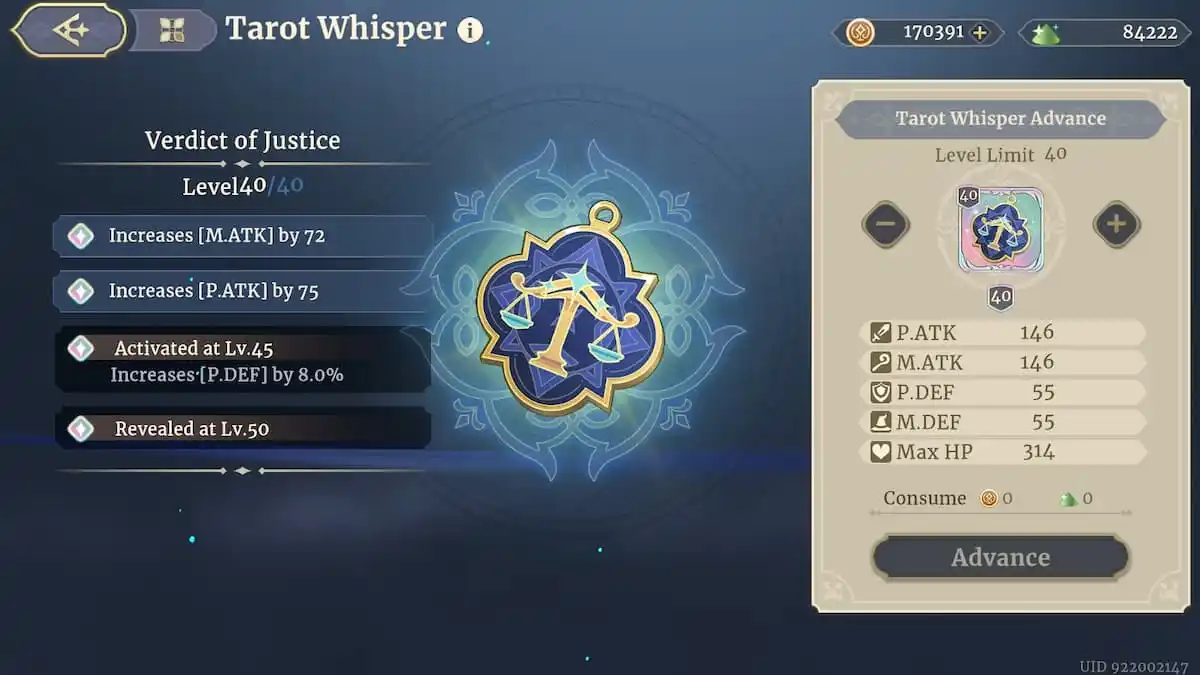 getting the passive effect for tarot whispers in sword of convallaria