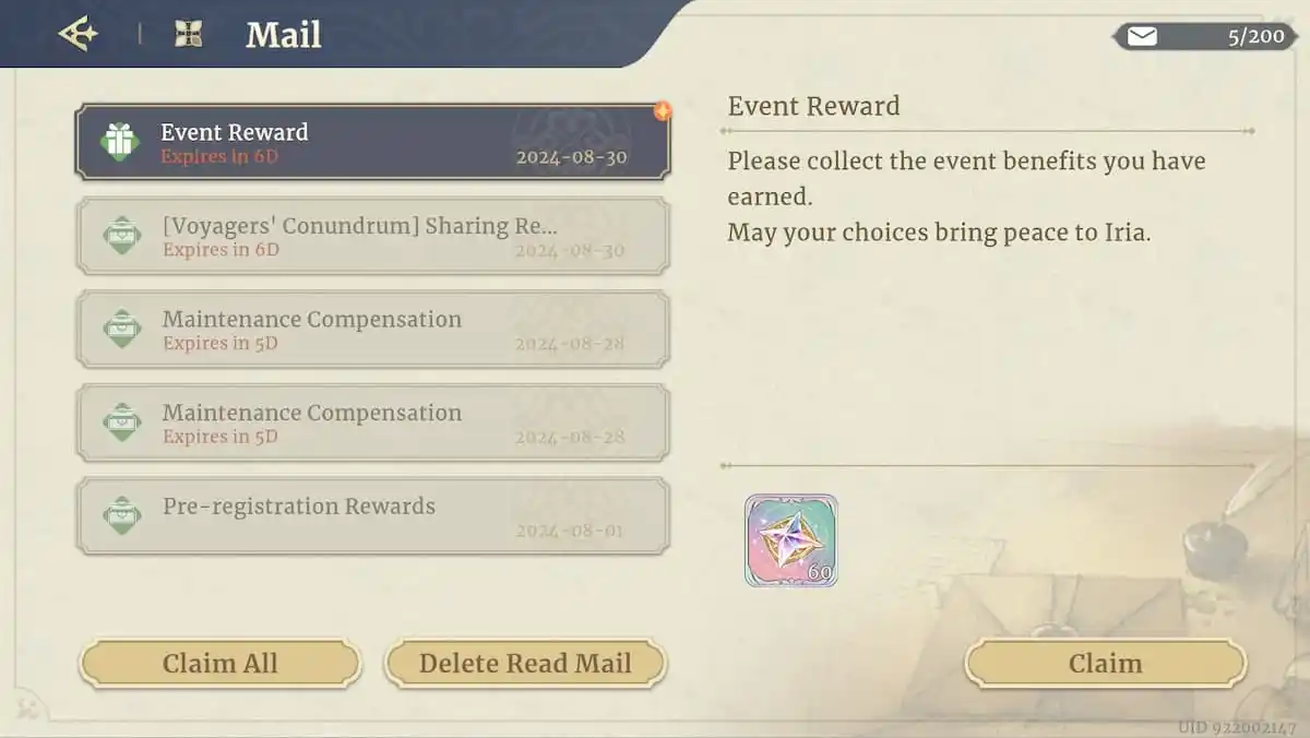 curious beryl event rewards in sword of convallaria