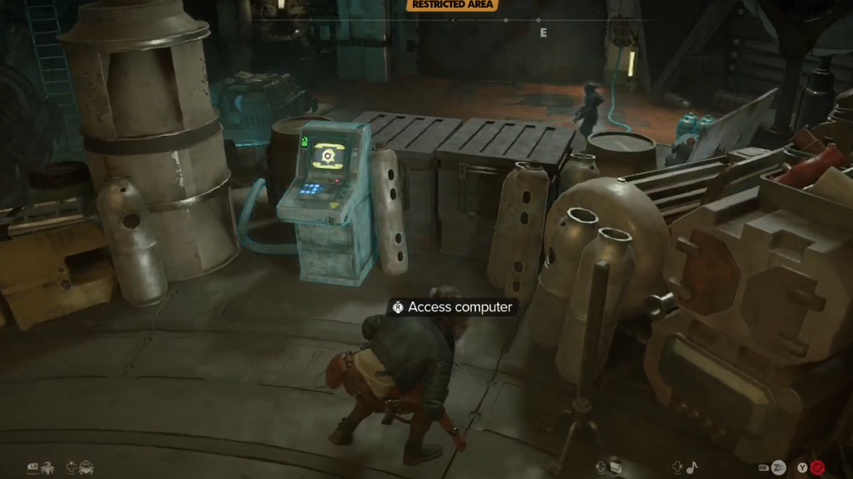 Computer inside Pyke Syndicate Workshop in star wars outlaws.