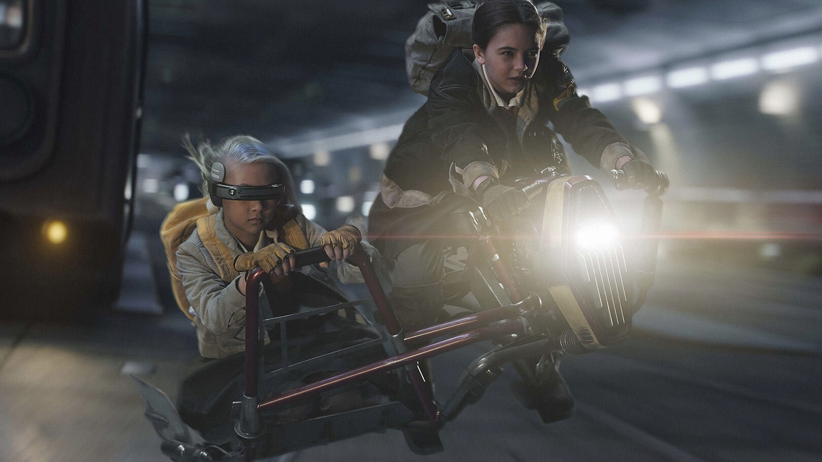 Fern and KB on a speeder bike in Star Wars: Skeleton Crew