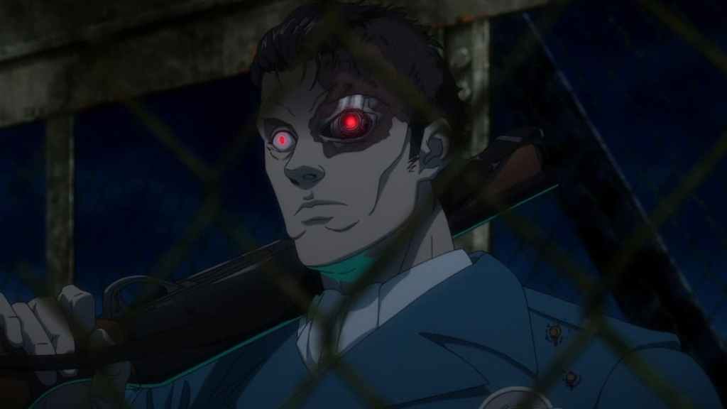 A Terminator model in the anime “Terminator Zero”