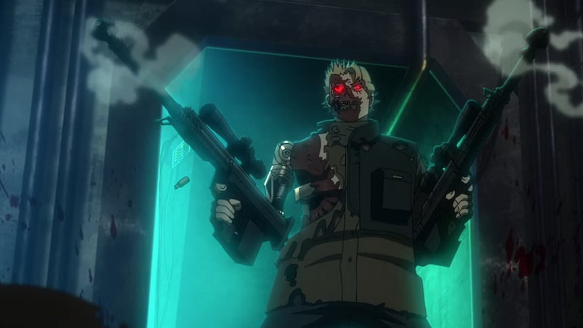 A screenshot form the trailer for Terminator Zero