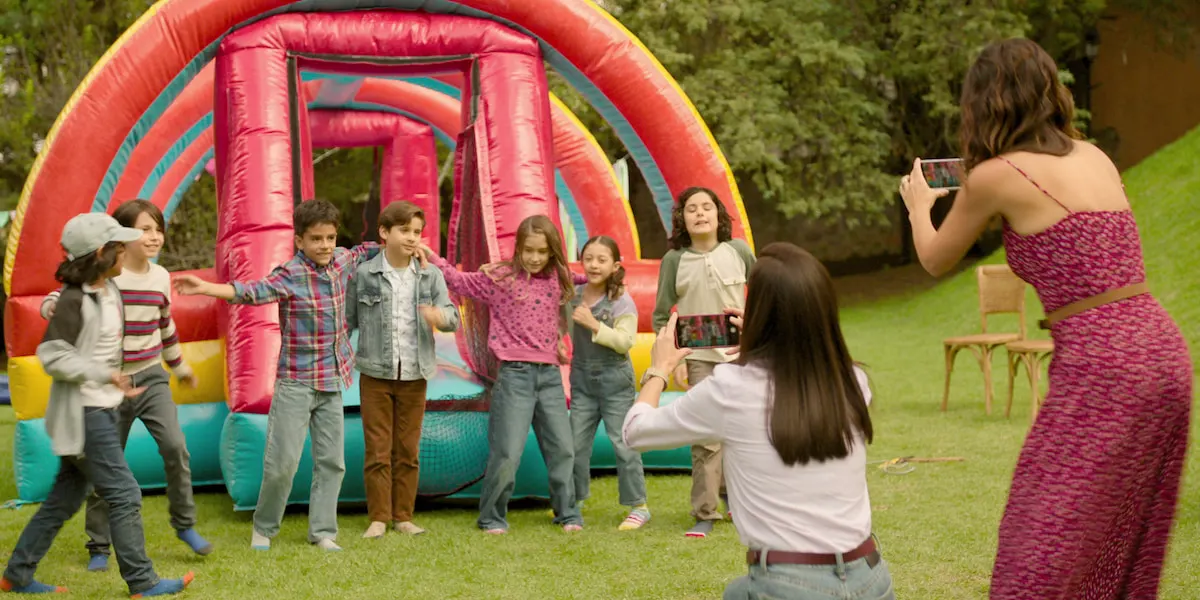 Kids taking a photo in The Accident as part of an article about whether it's based on a true story.