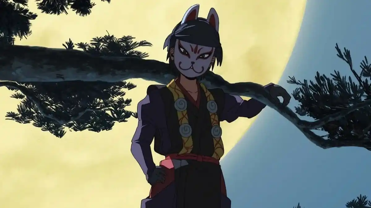 Genba on a tree in The Elusive Samurai Episode that 6