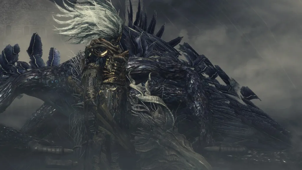 The Nameless King near dragon in Dark Souls 3