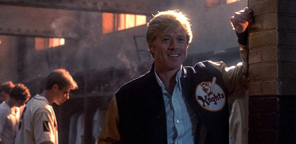 Robert Redford as Roy Hobbs as part of an article about the best sports movies of all time.