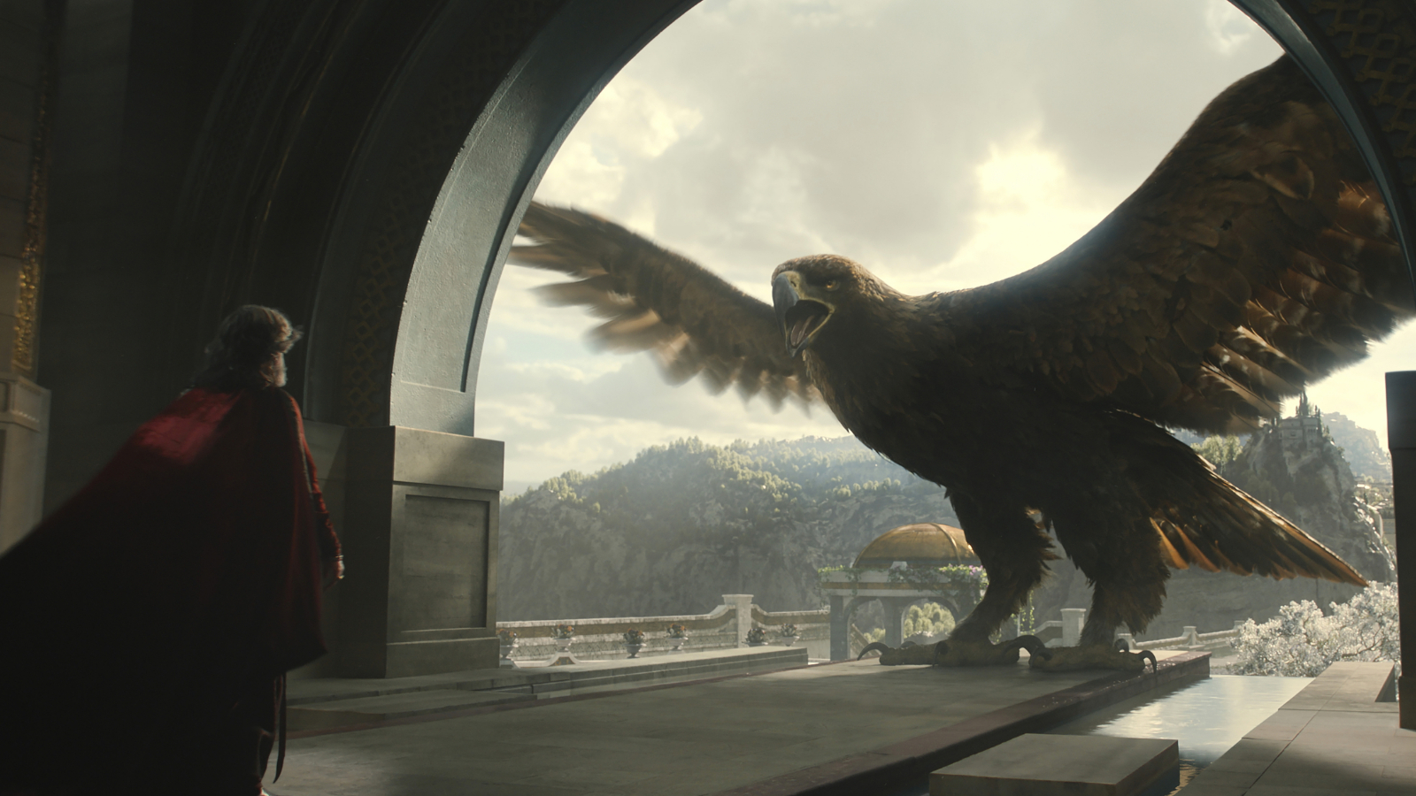 Pharazon and the Great Eagle in The Lord of the Rings: The Rings of Power Season 2