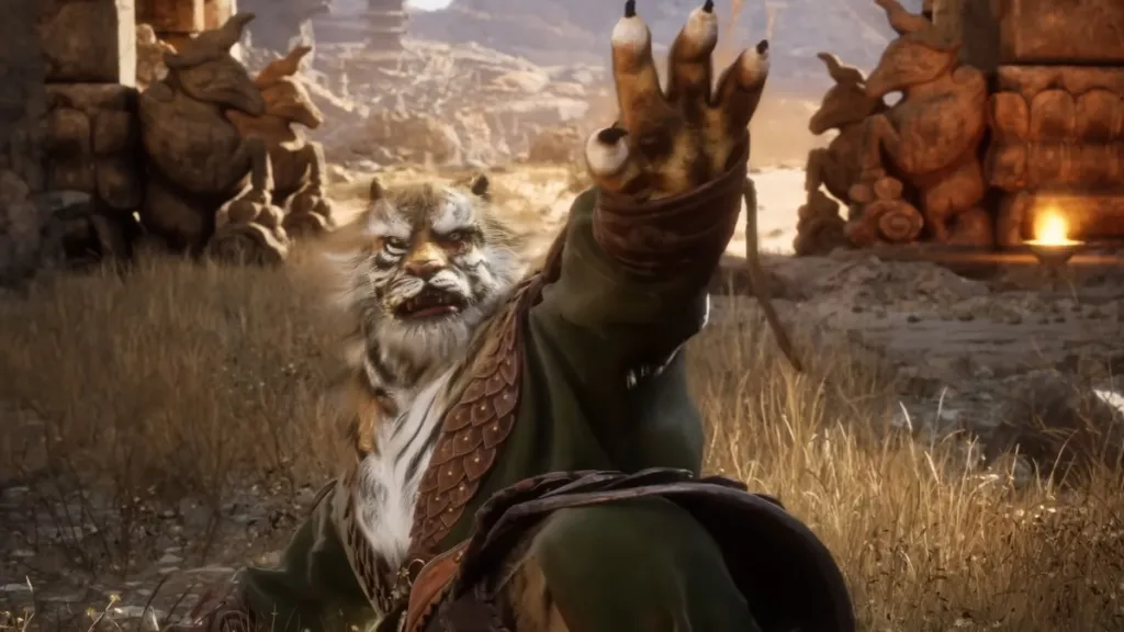 Tiger raises hand in defeat during Black Myth Wukong trailer