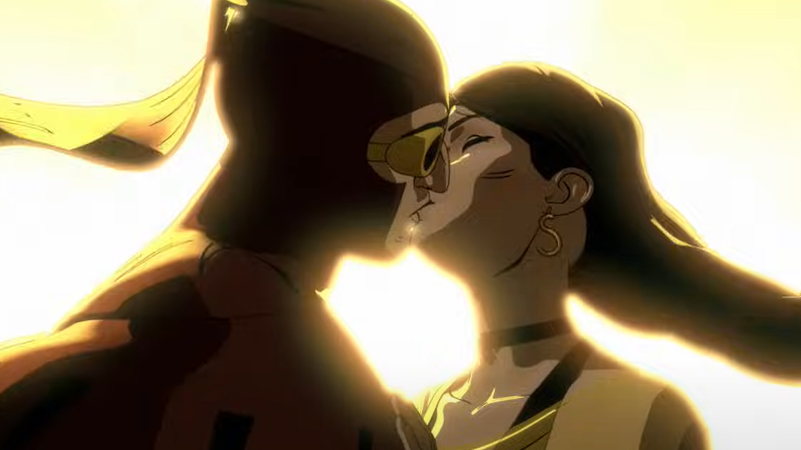 Nite Owl and Silk Spectre kissing in Watchmen: Chapter II