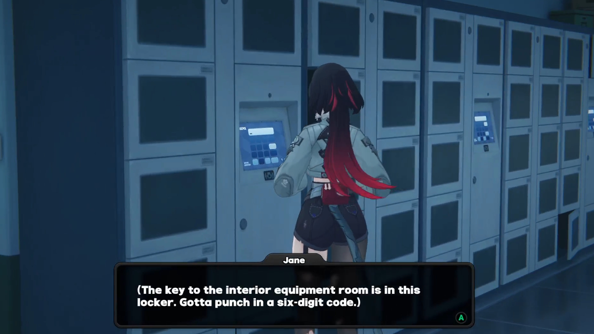 Jane unlocks the Police Station locker with a password in Zenless Zone Zero